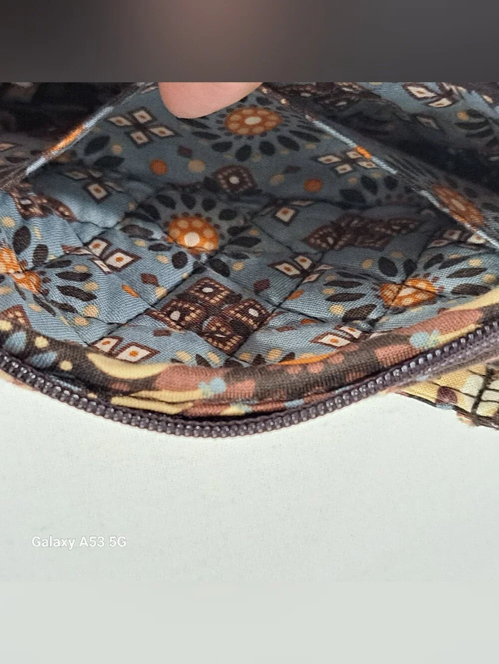 Vera Bradley Brown Floral Quilted  Wristlet